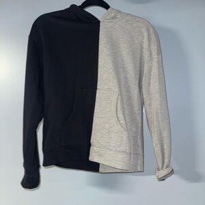Two-Tone Black and Gray Hoodie
